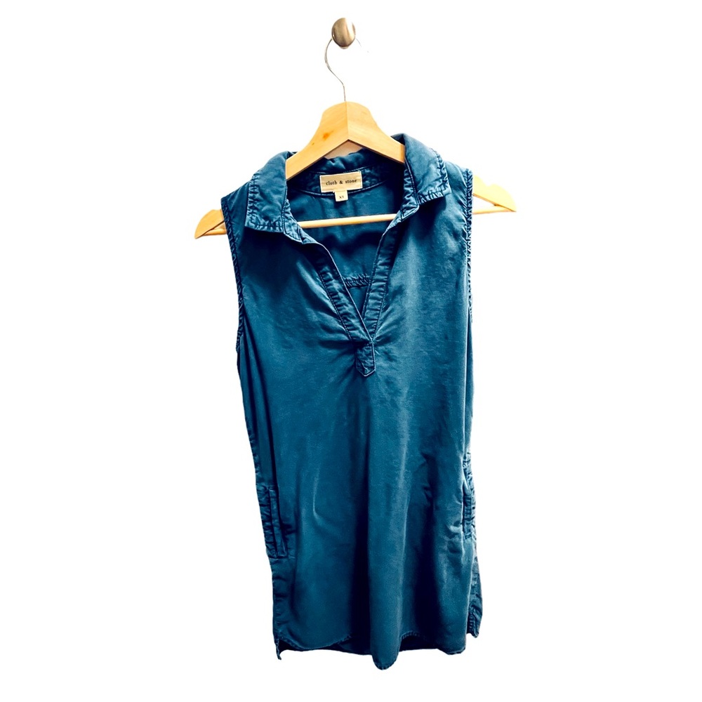 Cloth & Stone by Anthropologie Teal Blue Sleeveless Dress Size XS - loose fit